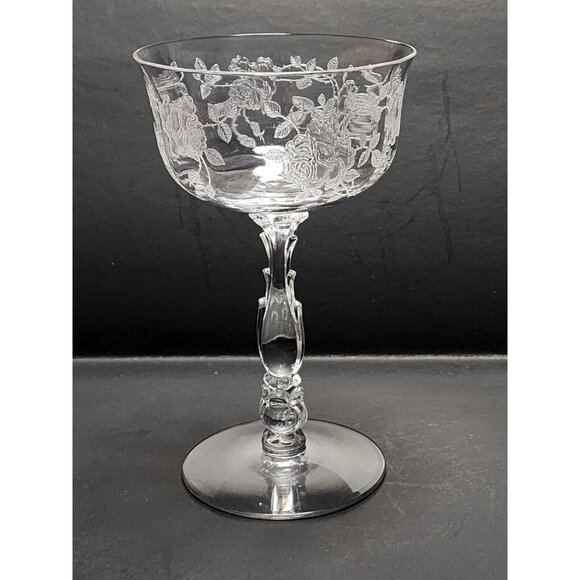 VTG Fostoria Willowmere Claret Wine Glass 6.75" Stemware Elegant Etched HTF - Picture 1 of 4